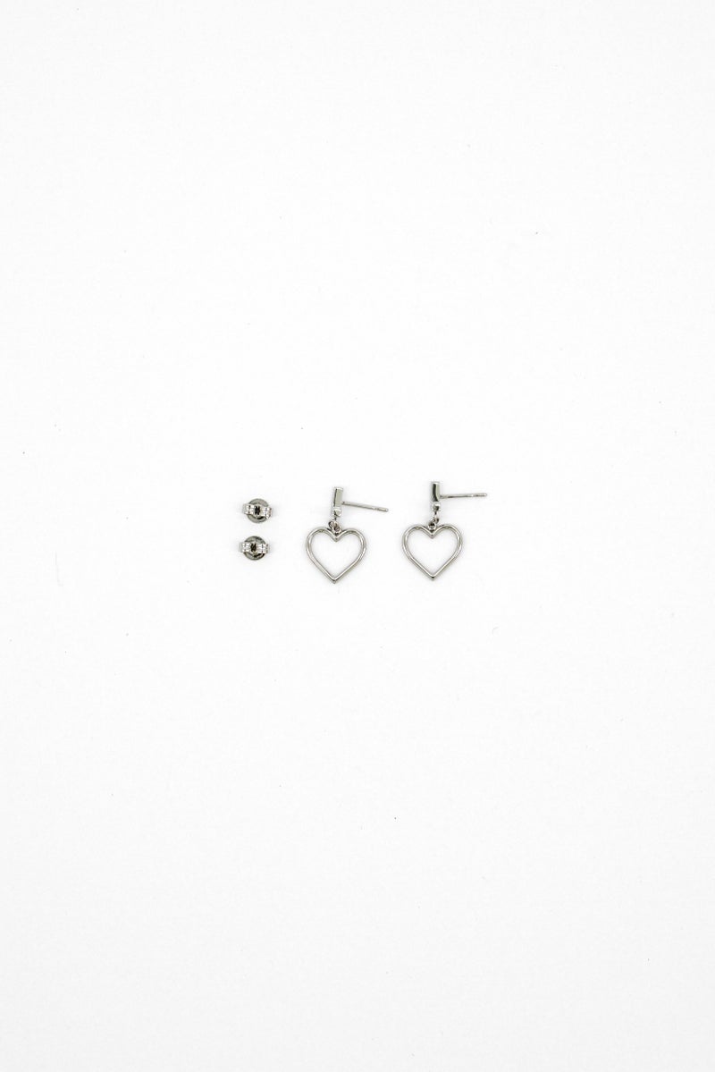 LACOSTE Women Heart Charm Drop Earrings, Silver  - Image 2