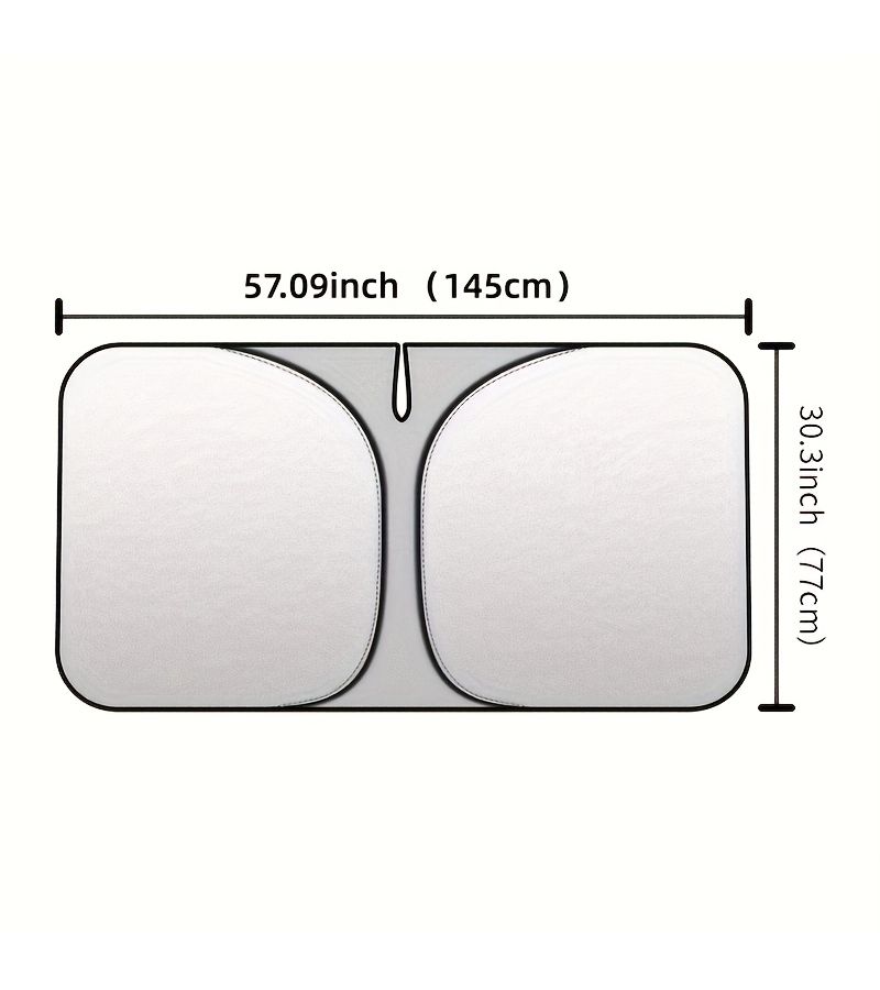 Front Windshield Sunshade 145CM 80CM Heat Insulation UV Protection Split Design Portable Folding Automotive Interior Accessory Suitable For Most Car Models - Image 2