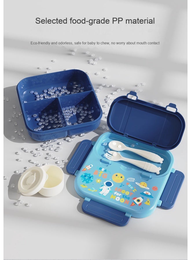 Children's Cartoon Lunch Box, Compartmentalized Bento Box with Fork and Spoon - Image 2