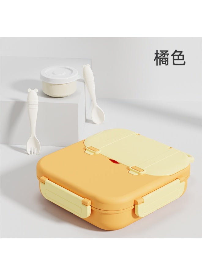 Children's Cartoon Lunch Box, Compartmentalized Bento Box with Fork and Spoon - Image 1