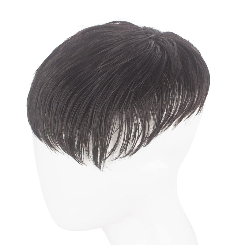 WeKen Short Toupee for Men - Hair Topper Wig Clip in Crown Extensions - Mens Piece for Covering White Loss - Daily Wear - Image 1