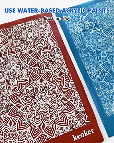 Keoker Boho Silk Screen Stencils for Polymer Clay, 3PCS Aztec Silk Screen for Polymer Clay, for Printing on Jewelry Clay Earrings Decoration, Each 6" X 3.8" (Boho) - Image 3