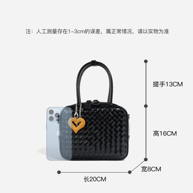 Spring Cowhide Bowling Bag 2025 Spring Women'S Textured Crossbody Bag Commuting Easiest For Match Shoulder Bag Handbag - Image 5
