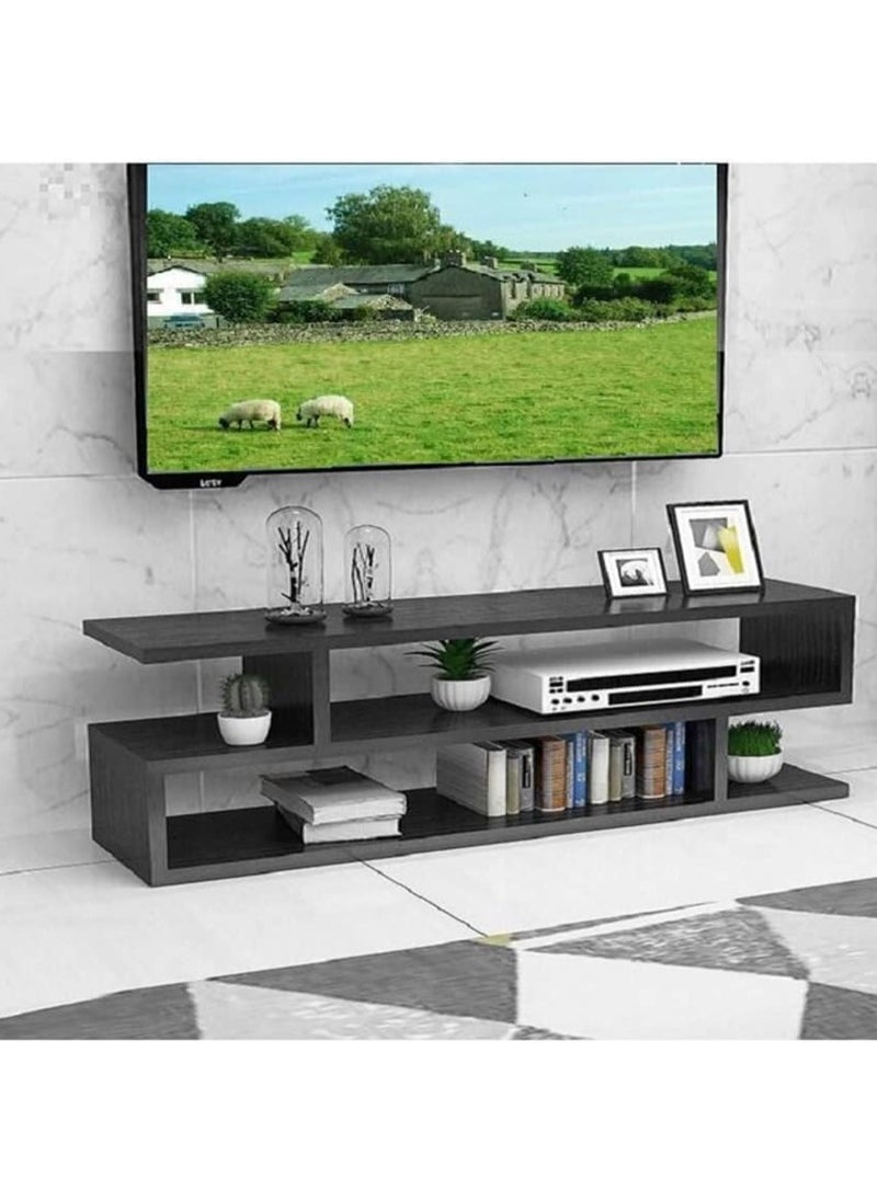 DubaiGallery - Z Shape Engineered Wood TV Unit Display Storage Cabinet Rack with Decor Shelf - Image 1