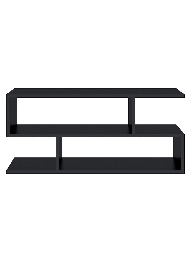 DubaiGallery - Z Shape Engineered Wood TV Unit Display Storage Cabinet Rack with Decor Shelf - Image 1