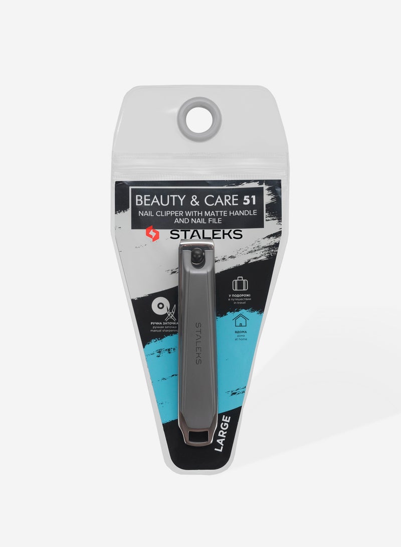STALEKS Nail Clipper Large with Matte Handle and Nail File - Image 4