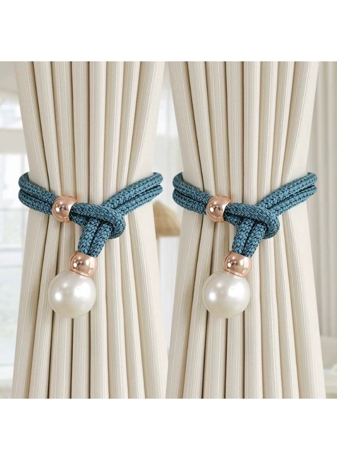 Goolsky 2pcs Luxurious French Curtain Tiebacks with Faux Pearl Decorations - Adjustable and Stylish Curtain Holdbacks for Home Decor - Image 4
