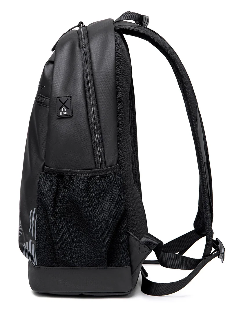 Arctic Hunter Black Casual Backpack Water Resistant College School Bag With Built in USB Port For Unisex, B00489, Black  | Best Price UAE
