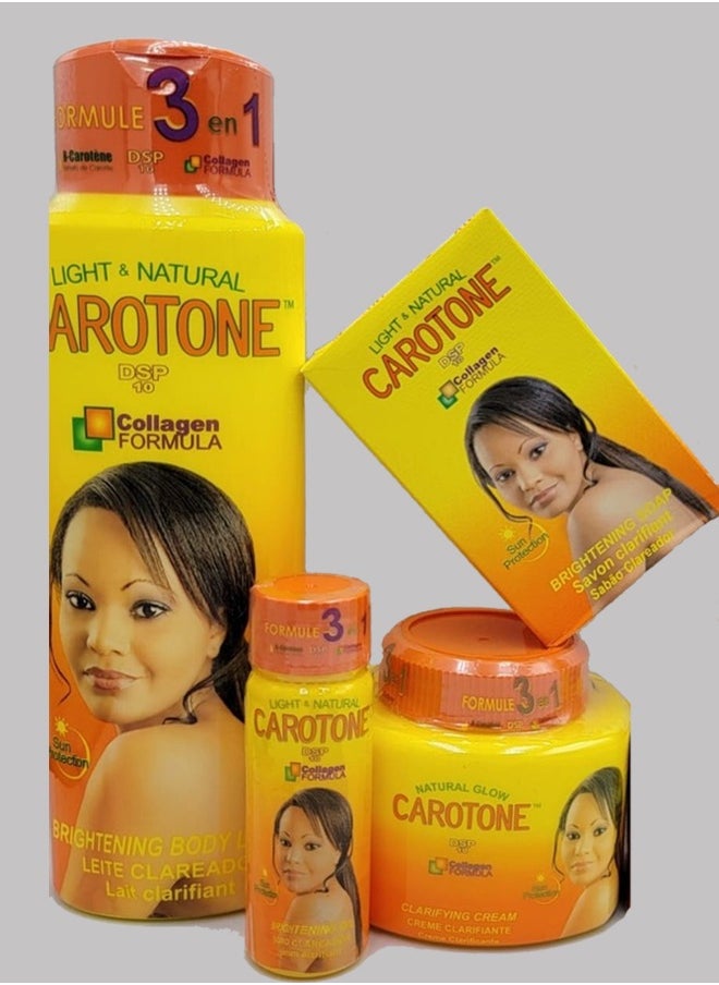 Carotone Set For Whitening And Moisturizing Sensitive Areas Lotion Cream Serum And Soap  - Image 1