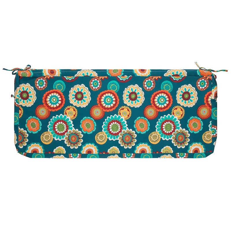 Magpie Fabrics Magpie Fabrics Patio Bench Cushion Cover 45x18x3 Inch NO Insert Water Resistant Outdoor Loveseat Replacement Cover with Zipper Heronsbill Turquoise Green 