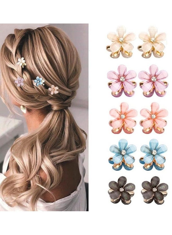 SUN Ring SUNRING Mini Pearl Hair Claws for Women Small Flower Clips Set Hair Accessories Girls Headwear Wedding (Pack of 8, Multicolor) - Image 1