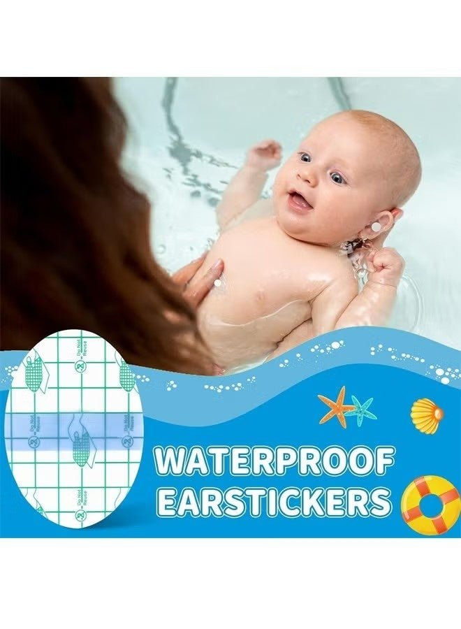 60 Pieces Baby Waterproof Ear Stickers Ear Covers for Swimming Shower Ear Protectors with Ear Plugs for Kids Newborn Disposable Ear Covers for Shower Surfing Snorkeling and Other Water Sports (White) - Image 3