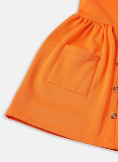 Nautinati Nautinati Girls' Solid Fleece Round Neck Dress with Pockets  - Image 4