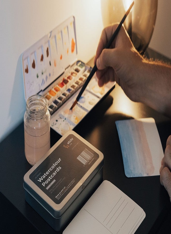 Etchr 25% Cotton Watercolor Postcards - 24 Cold Pressed Watercolor Postcards - 300g Blank Postcards for Mixed Media - Blank Cards for Painting & Art Supplies - Image 5