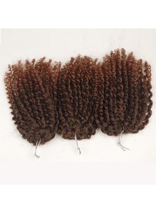 شاروبول شعر كروشيه قصير نمط غريب مجعد أومبير اللون 8 بوصة 3 قطع صغيرة 60 جذور 110 جرام أفرو مارلي كينكي تويست شعر جدائل شعر كروشيه صناعية للمرأة السوداء (1B30) - Image 4