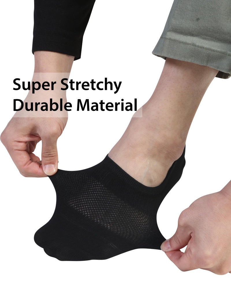 Pro Mountain Seamless No Show Socks Women Size M Black 6 Pack Liner Thin Cotton Footies Casual Sneakers Non Slip Loafer Flats US Shoe 8-10 - Image 3