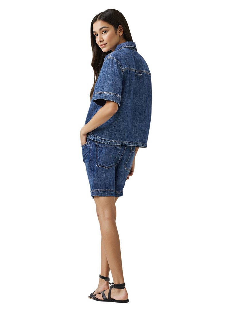 French Connection Finley Denim Short Sleeve Shirt - Image 3