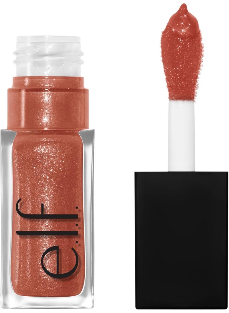 elf Glow Reviver Lip Oil, Nourishing and Hydrating with High-Shine Glimmer Finish & Sheer Wash Of Color, Minty Scent, Non-Sticky, Vegan & Cruelty-free, Super-neutral - Image 1