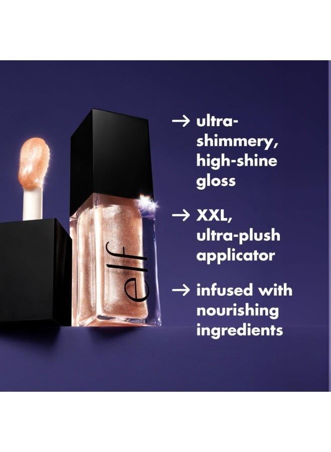 elf Glow Reviver Lip Oil, Nourishing and Hydrating with High-Shine Glimmer Finish & Sheer Wash Of Color, Minty Scent, Non-Sticky, Vegan & Cruelty-free, Super-neutral - Image 5