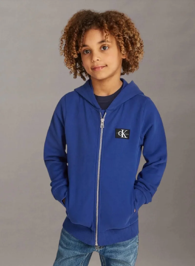 Calvin Klein Jeans Logo Terry Zip Up Hoodie