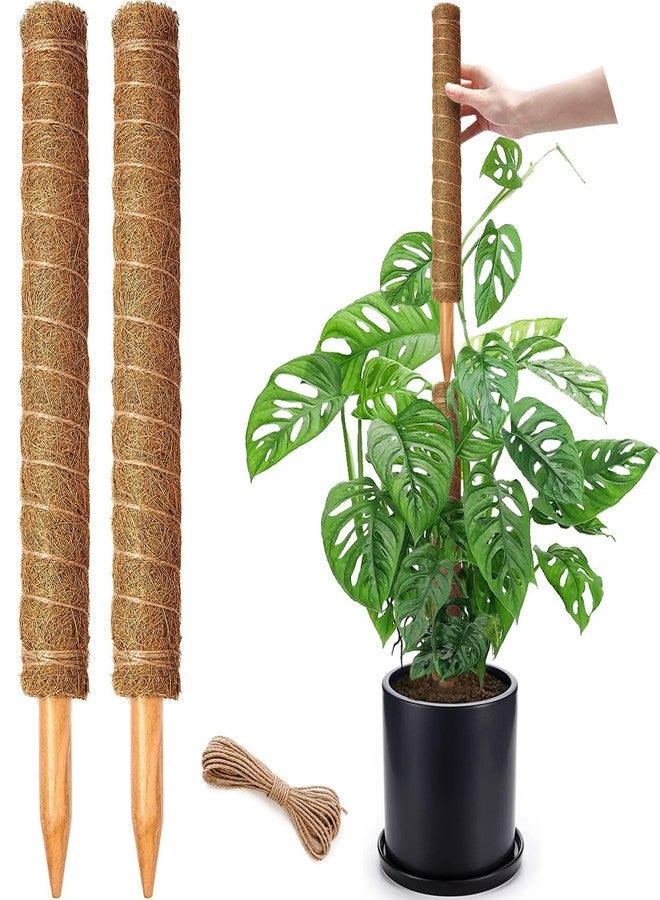 CHIAFFI Auwowch 2 Pack 17 Inch Moss Pole, Stackable Moss Poles for Climbing Plants Monstera, Tall Plant Sticks Accessories, Large Coir Plant Support Stakes for Potted Plants Indoor, Pothos, Philodendron - Image 1