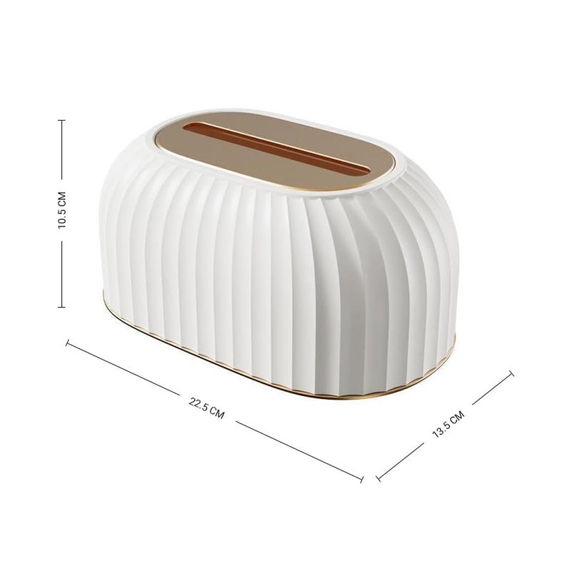 oddpod ™ Streak Tissue Box Holder with Automatic Spring/Desktop Facial Paper Towel Dispenser for Office, Home, Restaurants, cafes, Hotels & Hospitals - Pearl White - Image 3