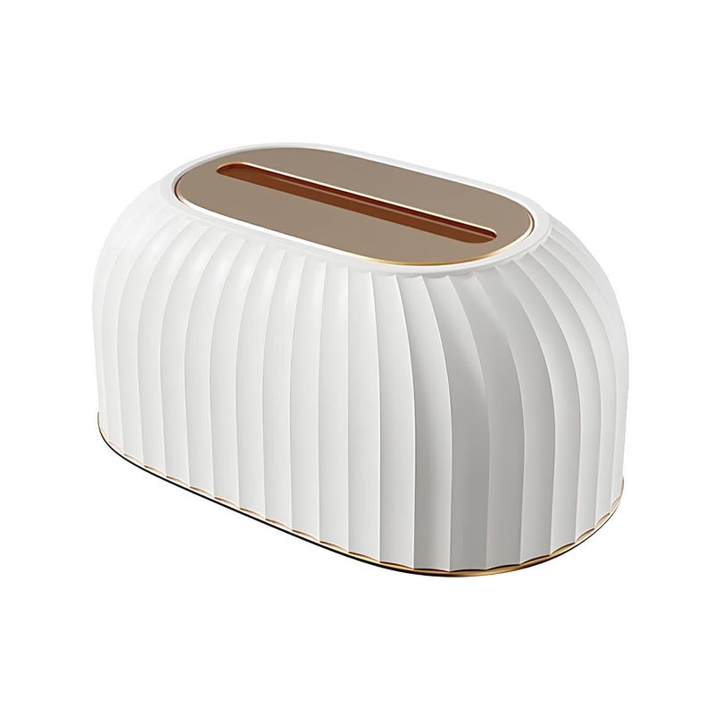 oddpod ™ Streak Tissue Box Holder with Automatic Spring/Desktop Facial Paper Towel Dispenser for Office, Home, Restaurants, cafes, Hotels & Hospitals - Pearl White - Image 1