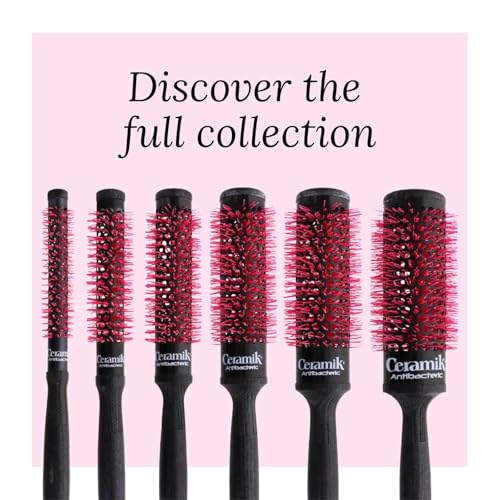 TEK – Professional Ceramic Round Brush with Oxygen-Treated Barrel, Wooden Handle and Natural Bristles – Ideal for Blow-Drying and Styling Medium-Length Hair – Ø 0.94 in – Salon Use - Image 4