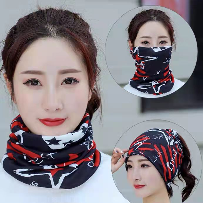 Versatile Autumn Winter Twist Scarf Cap No. 20 five-star letters 