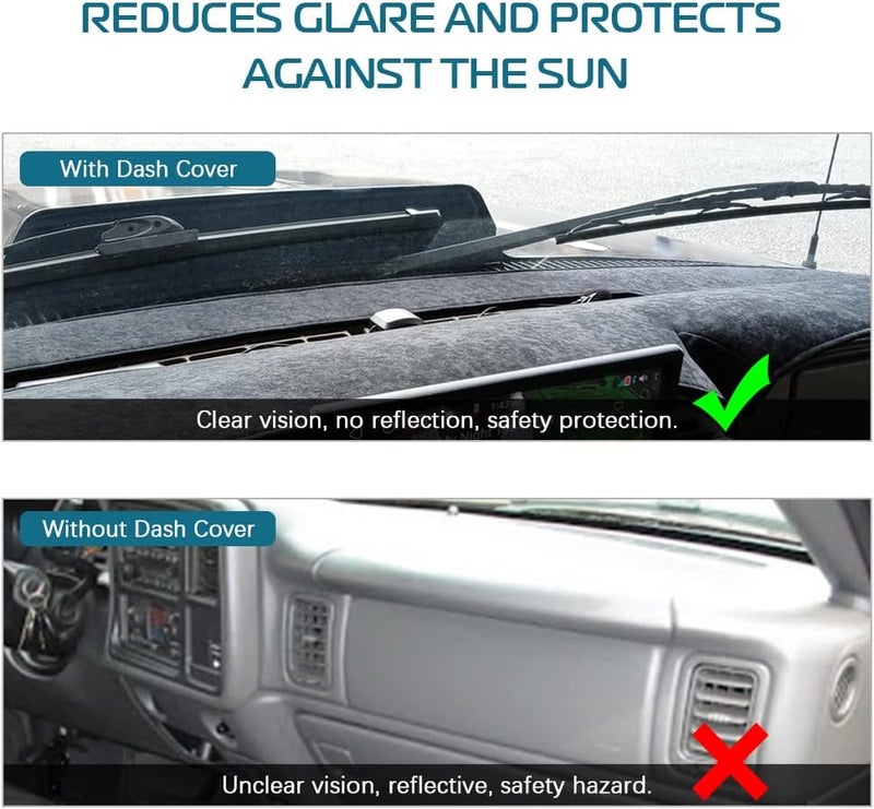 KEDAKEJI Black Dash Cover for Chevy and GMC Vehicles - Image 4