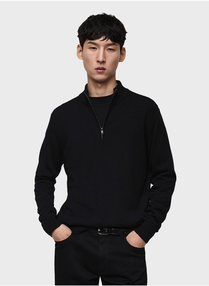 Mango Man Willyp Half Zip Through Pull Over Sweater  - Image 1