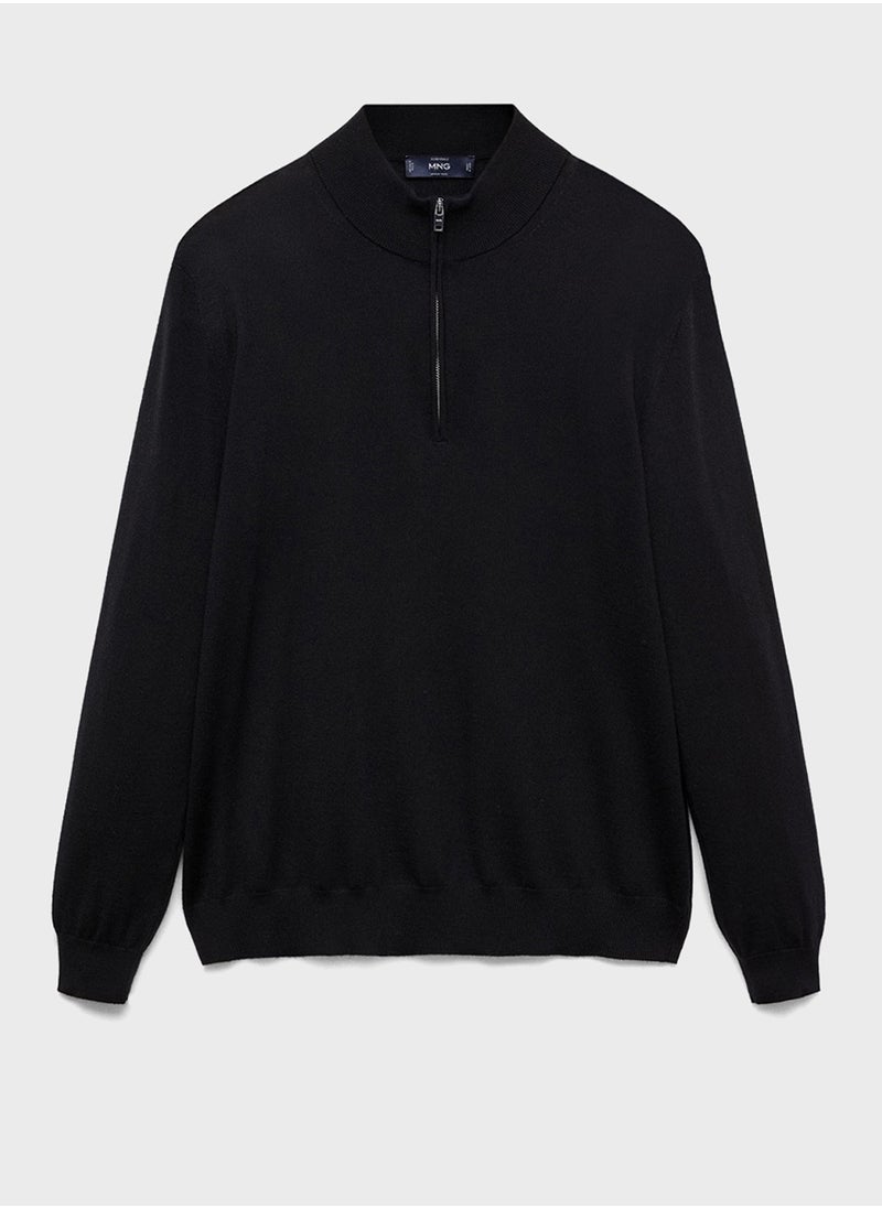 Mango Man Willyp Half Zip Through Pull Over Sweater  - Image 5