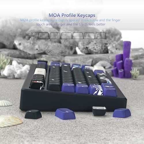 Womier PBT Black Keyboard Keycaps, Japanese MOA Keycaps for Mechanical Keyboard, Cute Custom Dye-Sublimation Key Cap for 60 65 75 100 Percent, Kanagawa - Image 5