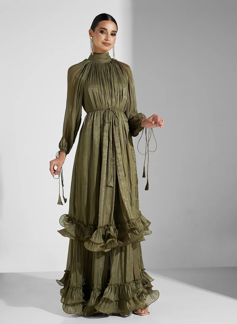 Golden Apple RUFFLE DETAILED MAXI DRESS