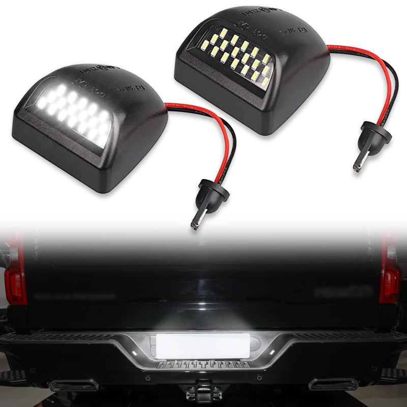 RBOKO 2Pcs Full LED License Plate Light Tag Lamp Assembly 6000K White, Compatible with Chevy Silverado 1500 2500 3500 Suburban Tahoe GMC Sierra Yukon XL for Escalade, Car Interior Accessories - Image 1