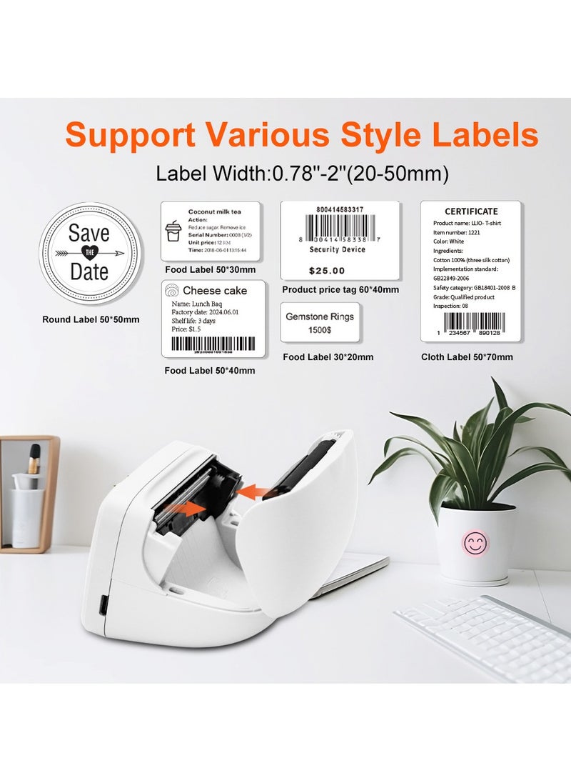 Angmei - Label Maker Machine,Thermal Label Printer, Mini Portable Bluetooth Thermal Labeler for Barcode, Name, Address, Labeling, Mailing Compatible with Phone & Laptop - Image 1