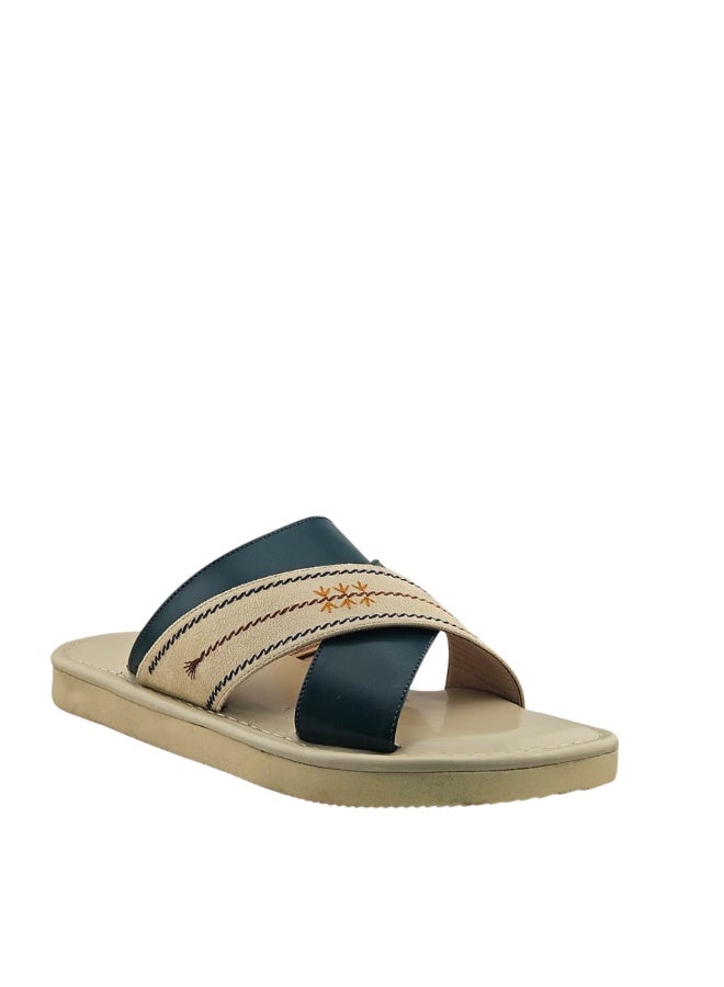 AL Fanoos Men's Cross-Strap Sandal Al Fanoos Embroidered Gulf Design - Image 3