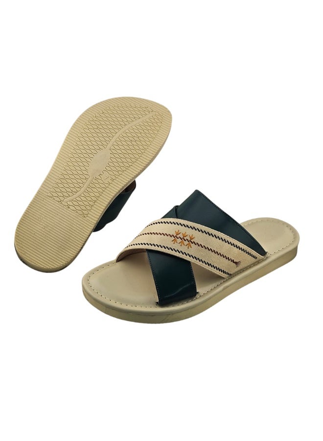 AL Fanoos Men's Cross-Strap Sandal Al Fanoos Embroidered Gulf Design - Image 5