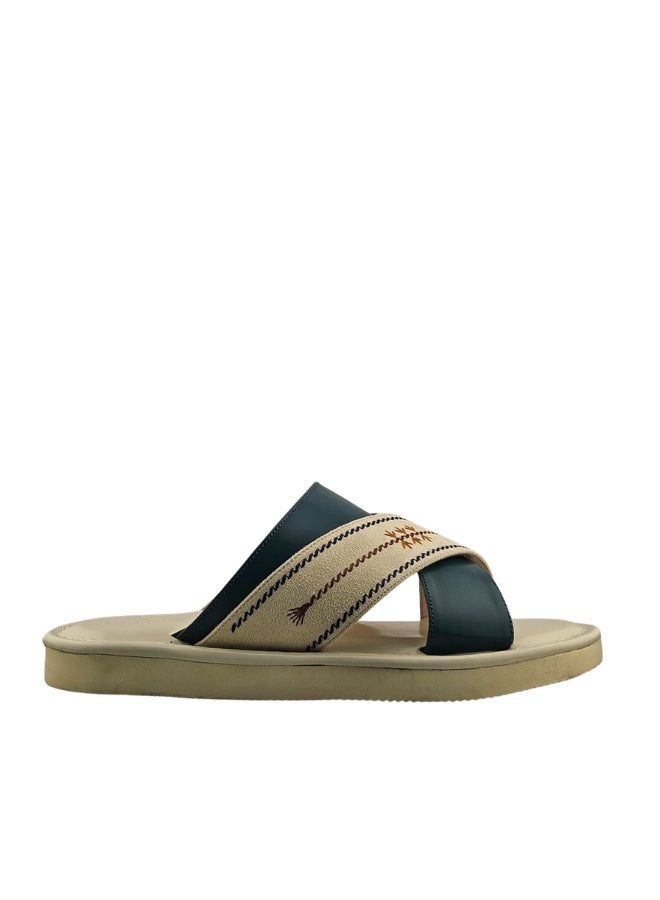 AL Fanoos Men's Cross-Strap Sandal Al Fanoos Embroidered Gulf Design - Image 2