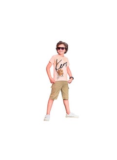 Generic Lovely set for boys outing consisting of Simone T-shirt and shorts cafe 