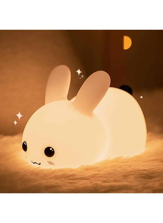 ACLIX FEND Cute Bunny Kids Night Light Night Lamp Night Lights for Kids Bedroom Toddler Baby Portable Silicone Battery Led Nightlight - Image 1