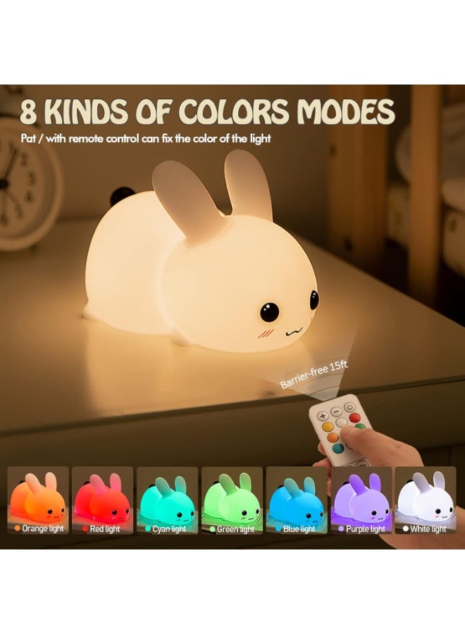 ACLIX FEND Cute Bunny Kids Night Light Night Lamp Night Lights for Kids Bedroom Toddler Baby Portable Silicone Battery Led Nightlight - Image 2