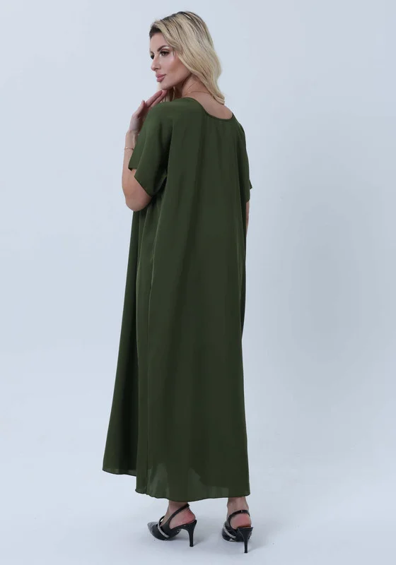 MSquare Fashion Green Lite Nida Fabric Inner Slip Dress for Abaya – Soft Underdress