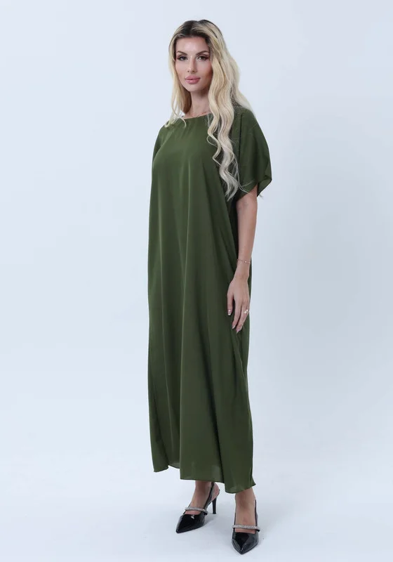 MSquare Fashion Green Lite Nida Fabric Inner Slip Dress for Abaya – Soft Underdress