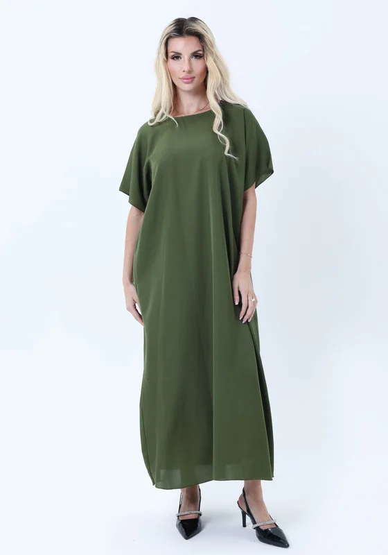 MSquare Fashion Green Lite Nida Fabric Inner Slip Dress for Abaya – Soft Underdress