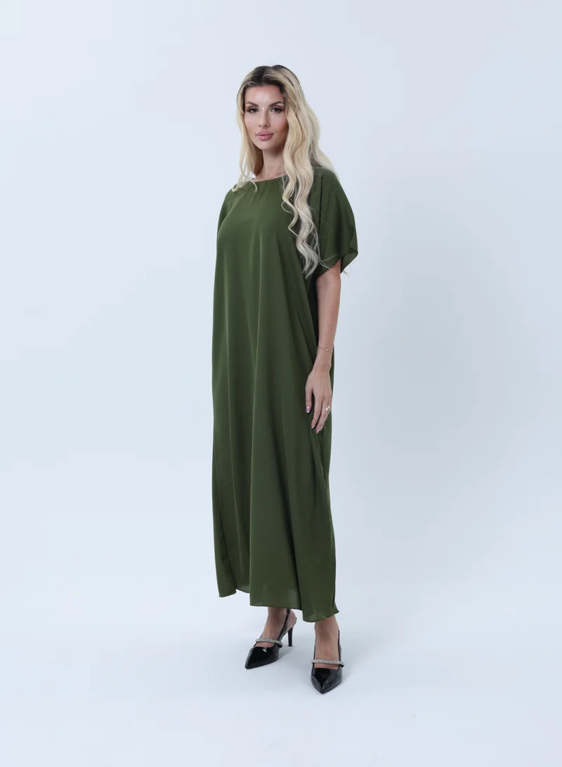 MSquare Fashion  Green Lite Nida Fabric Inner Slip Dress for Abaya – Soft Underdress for Women | Best Price UAE