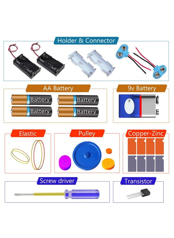 kit4curious ultimate invention kit for junior scientists - science experiment and exploration kit - unique components with 200 experiments booklet- Multi color - Image 5