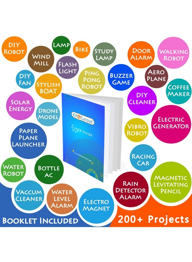 kit4curious ultimate invention kit for junior scientists - science experiment and exploration kit - unique components with 200 experiments booklet- Multi color - Image 2