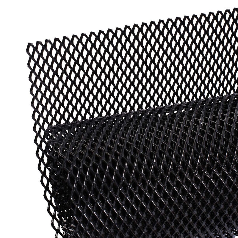 AggAuto شبكة مشبك سيارة أغ أوتو العالمية 40"x13" - 100x33 سم إدخال مشبك من سبائك الألمنيوم مع فتحة ماسية 6x12 مم، واحدة من أكثر الشبكات متعددة الوظائف باللون الأسود - Image 1