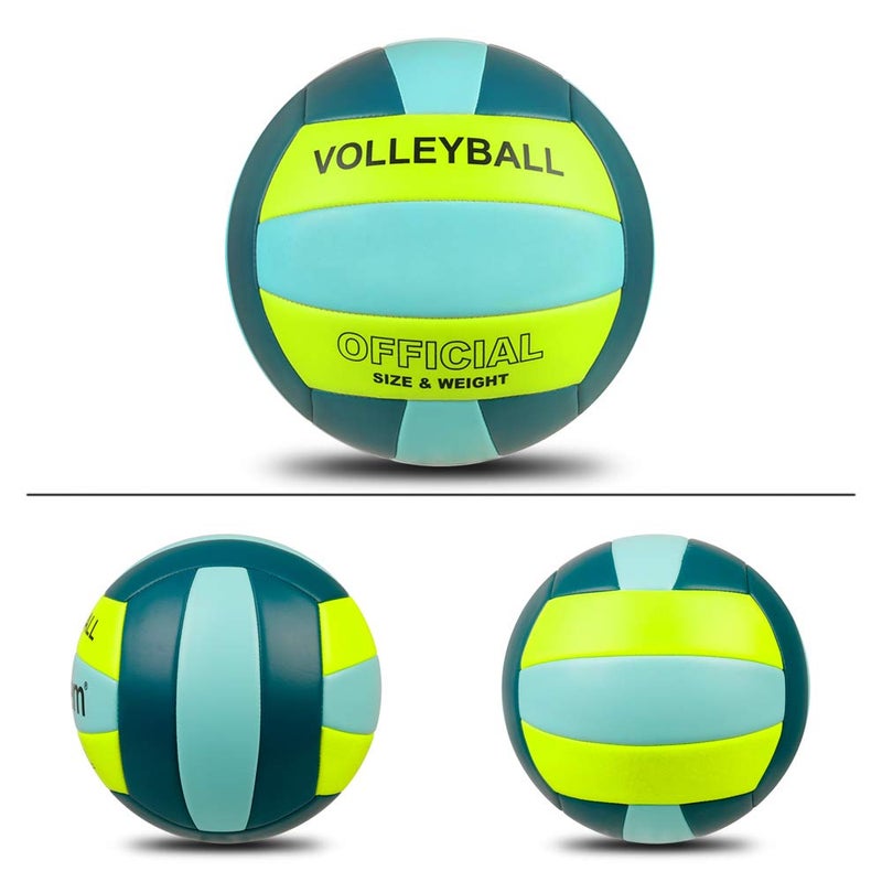 PECOGO Volleyball Size 5 PU Leather Soft Indoor Outdoor Volleyballs Sports Training Game Play Ball for Beginner, Teenager, Adult, 8.2 - Image 2